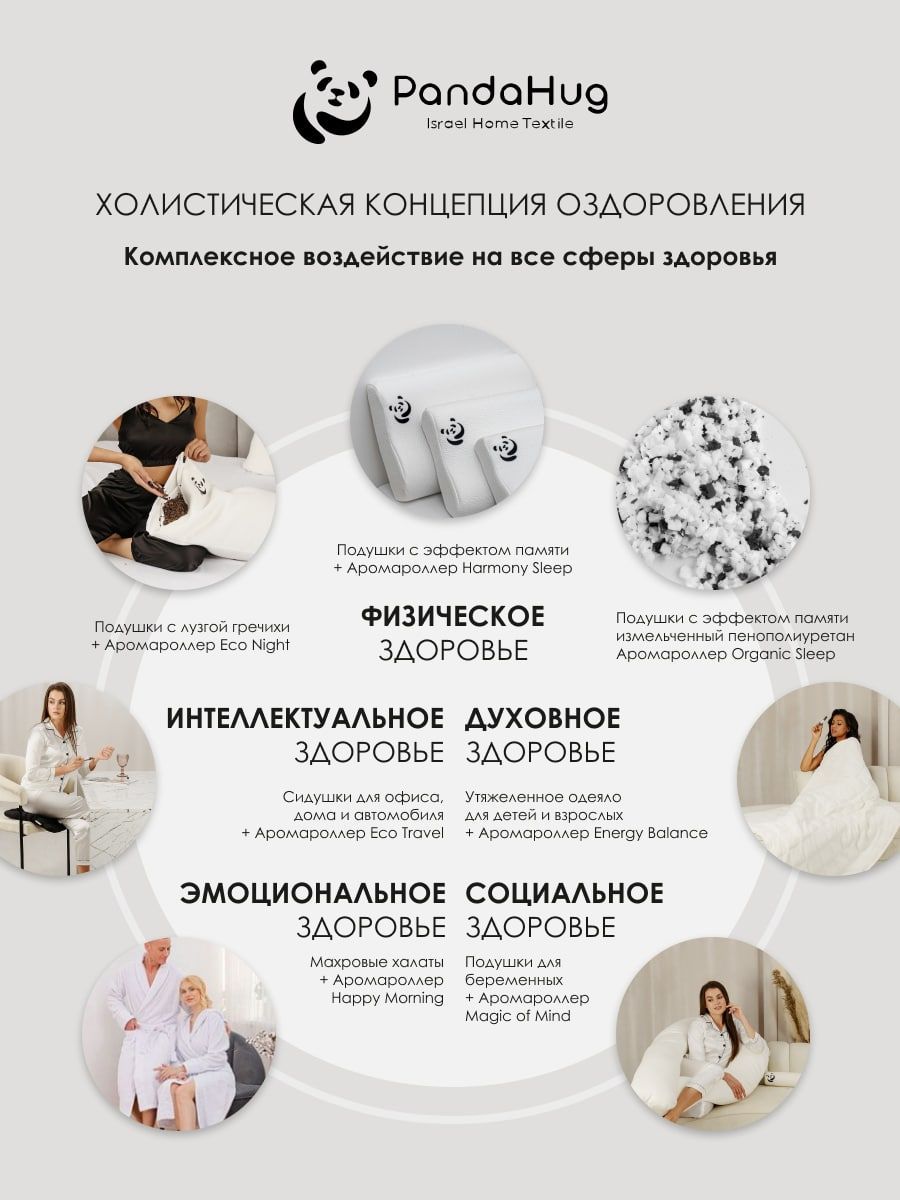 снимок Подушка с лузгой гречихи PandaHug 60*40 + саше "Лаванда" от магазина BIO-TEXTILES ОПТ