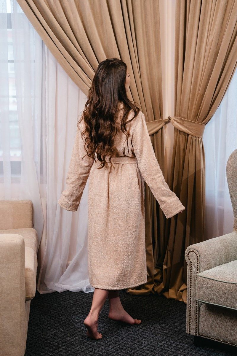 снимок Халат махровый женский бежевый от магазина BIO-TEXTILES ОПТ