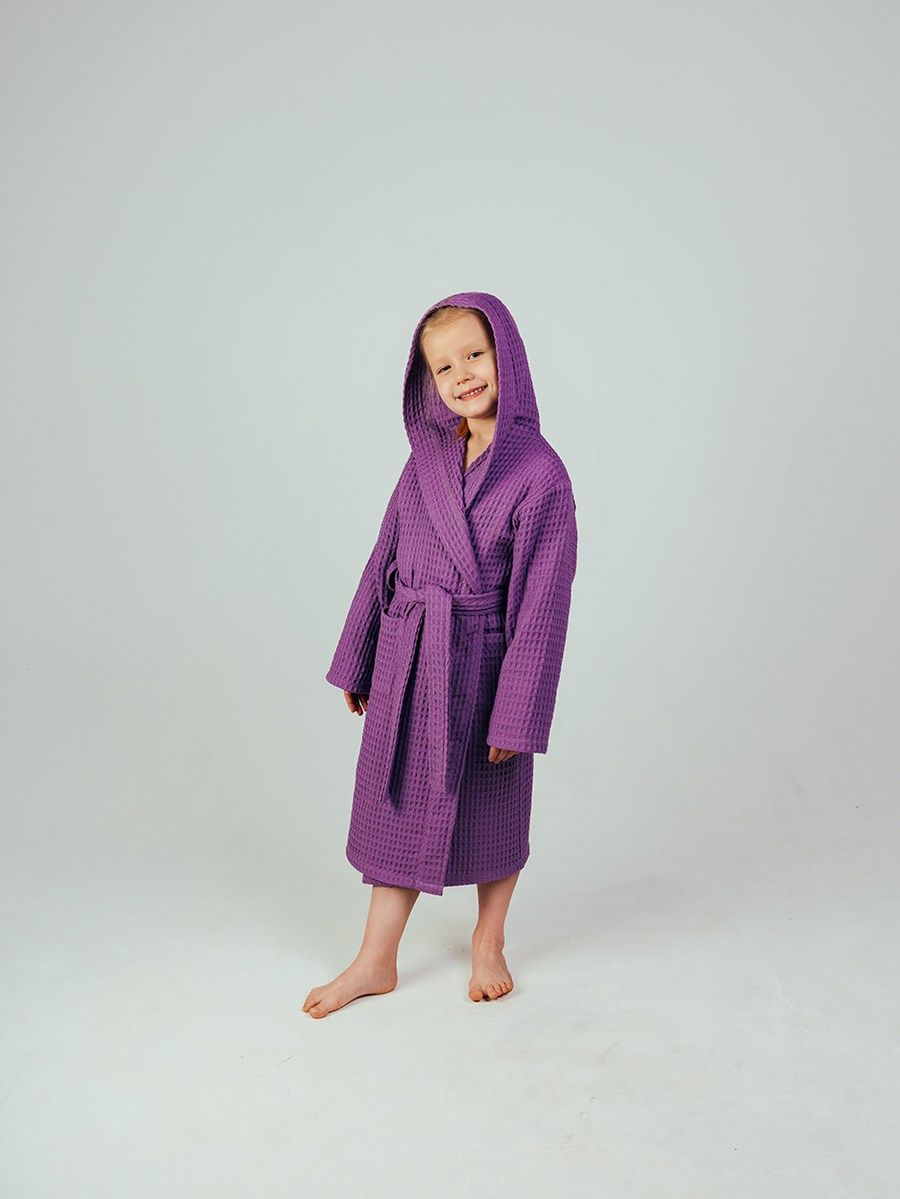 снимок Халат вафельный детский "Комфорт" сиреневый от магазина BIO-TEXTILES ОПТ