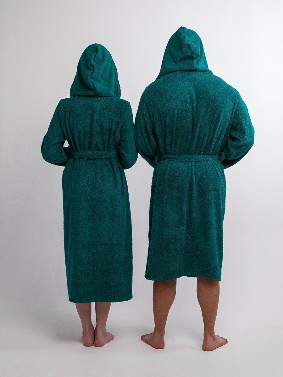 снимок Халат махровый с капюшоном, изумруд от магазина BIO-TEXTILES ОПТ