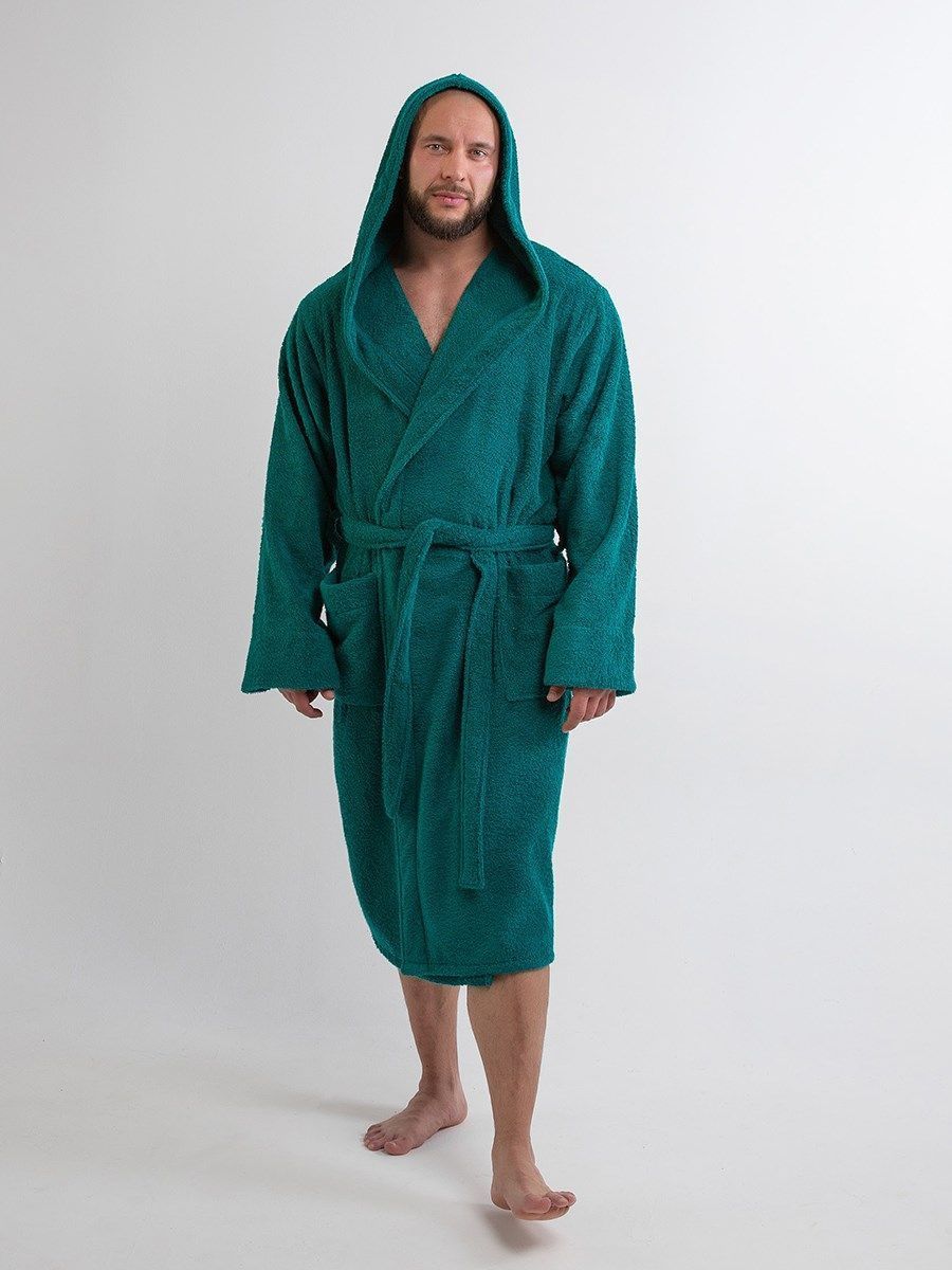 снимок Халат махровый с капюшоном, изумруд от магазина BIO-TEXTILES ОПТ