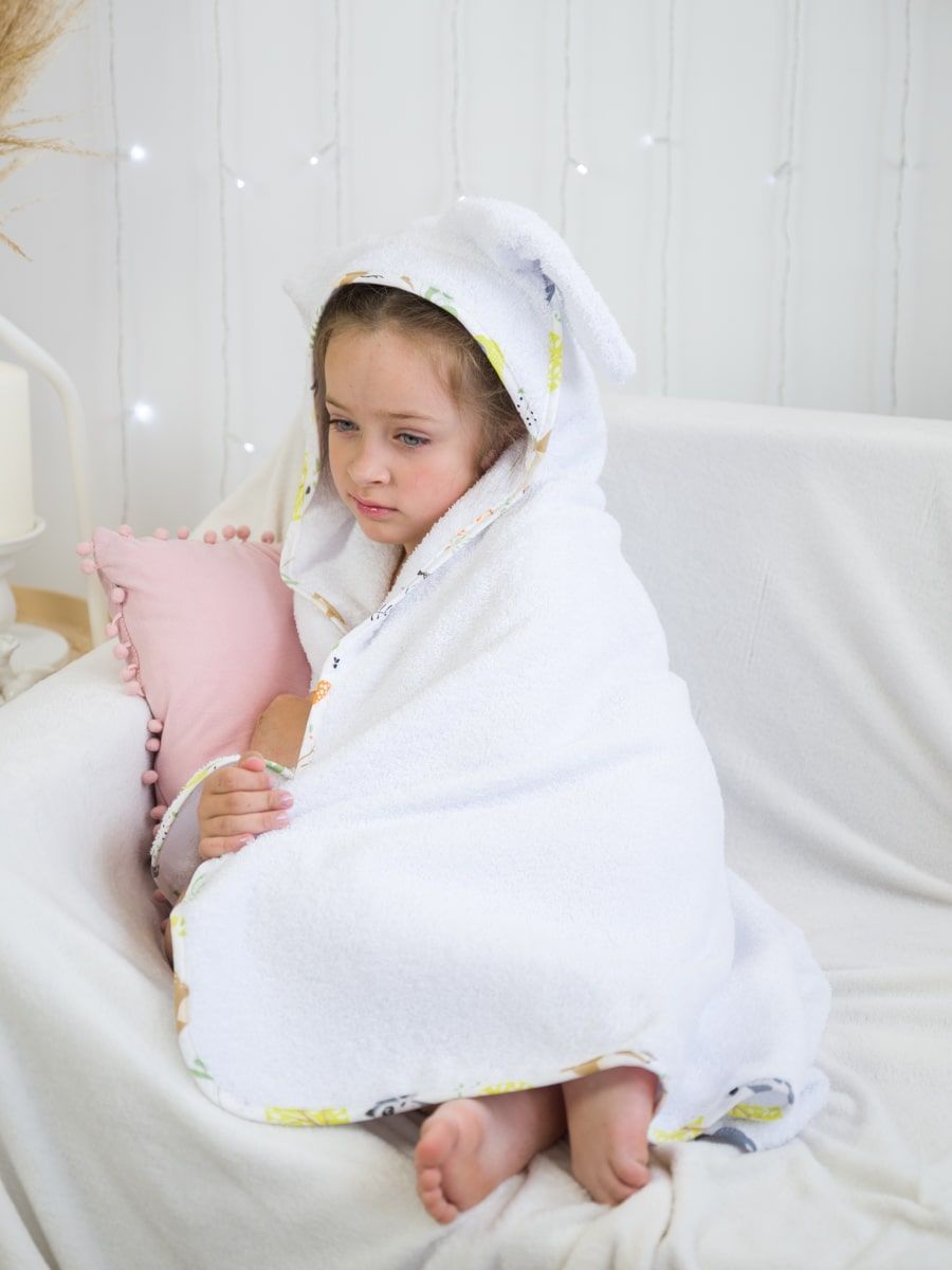 снимок Уголок детский "ЛАПУШКА" 95*95 см. белый, окантовка бязь от магазина BIO-TEXTILES ОПТ